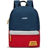 Custom logo polyester child backpack simple kids school bag for boy girls