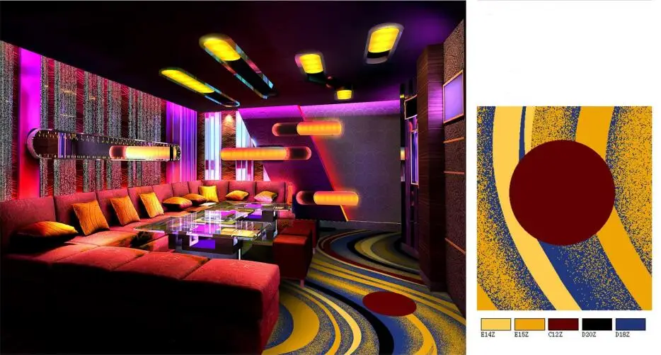 Nylon Printed Carpet New Design For Night Club Corridor Or Ktv Room
