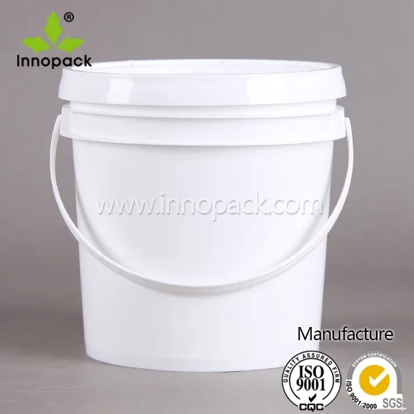 White Color 5kg Ink 1 Gallon Plastic Bucket With Plastic Handle And Lid