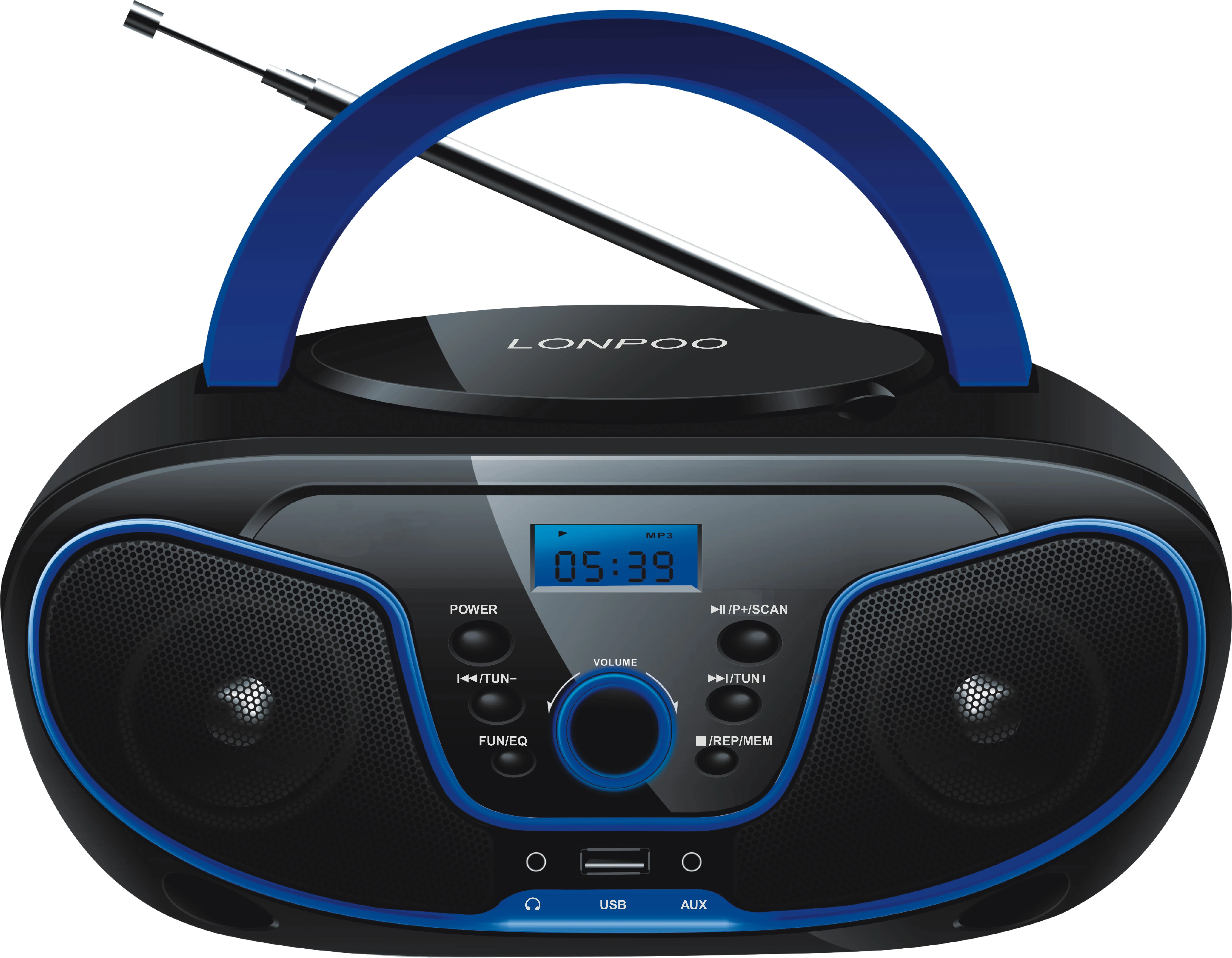 Lonpoo Portable Boombox Cd Player Stereo Sound With Fm Radio,Usb,Bt,Aux ...