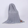 china wholesale high quality own factory grey 2 layer chunky wool knitting blanket