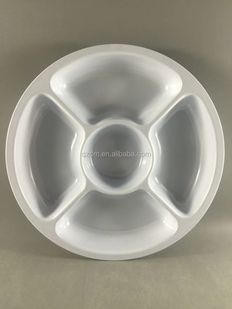 Melamine Aperitive Plate Plastic Five Snacks Tary for 5 divide