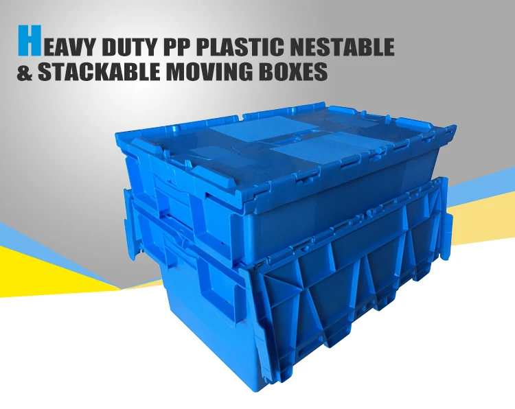 Wholesale Heavy Duty Pp Storage Stackable Moving Plastic Tote Box With