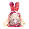 New product ins sequins backpack cute girl out of the street mini rabbit ears backpack fashion women handbag lady shoulder bag