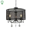 2018 New Five Head Chandelier Modern light Black Shade K9 Crystal Pendant Lamp