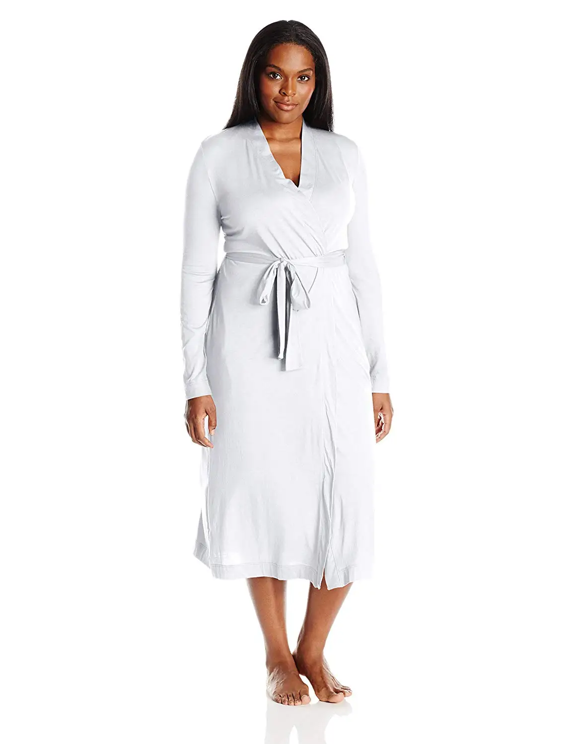 Yummie by Heather Thomson Womens Plus Size Pima Jersey Long Robe