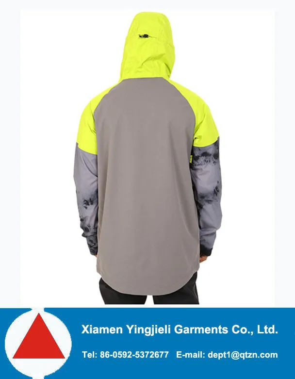 Fashion Yellow Softshell Snowboard Jacket Waterproof Design For Men Men