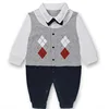 Newborn Baby Boy Rompers Cotton Tie Gentleman Suit Bow Body Suit Clothing Infant Jumpsuit Toddler Boys Girls Clothes