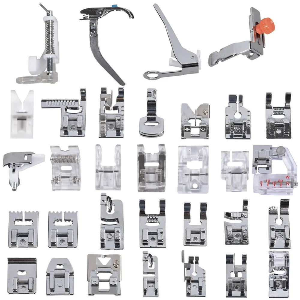 32pcs Professional Domestic Sewing Machine Presser Foot Set Walking