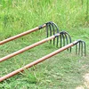 factory direct sale hard pine wood hand fork sticks durable garden tool landscape rake handles