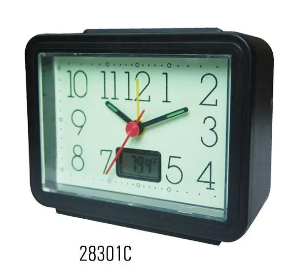 Super Luminous Glow In Dark Alarm Clock Square Shape Clearly Loud Bell