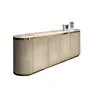 Nappa leather upholstered buffet cabinet sideboard