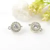 14 K Gold Filled 8mm Round Gold CZ Studded Jewelry Connector with 1.5mm Rings