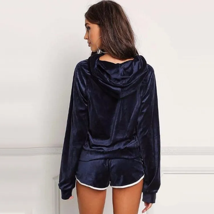 Autumn Custom Casual Ladies Sportswear Sets Red Velour Tracksuit Buy Ladies Velour Tracksuit