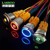 LANBOO 16mm Hyperplane high round actuator waterproof metal push button switch 1NO1NC SPST contact