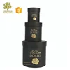 Luxury black large round flower hat packaging cardboard tube gift boxes with ribbon handle