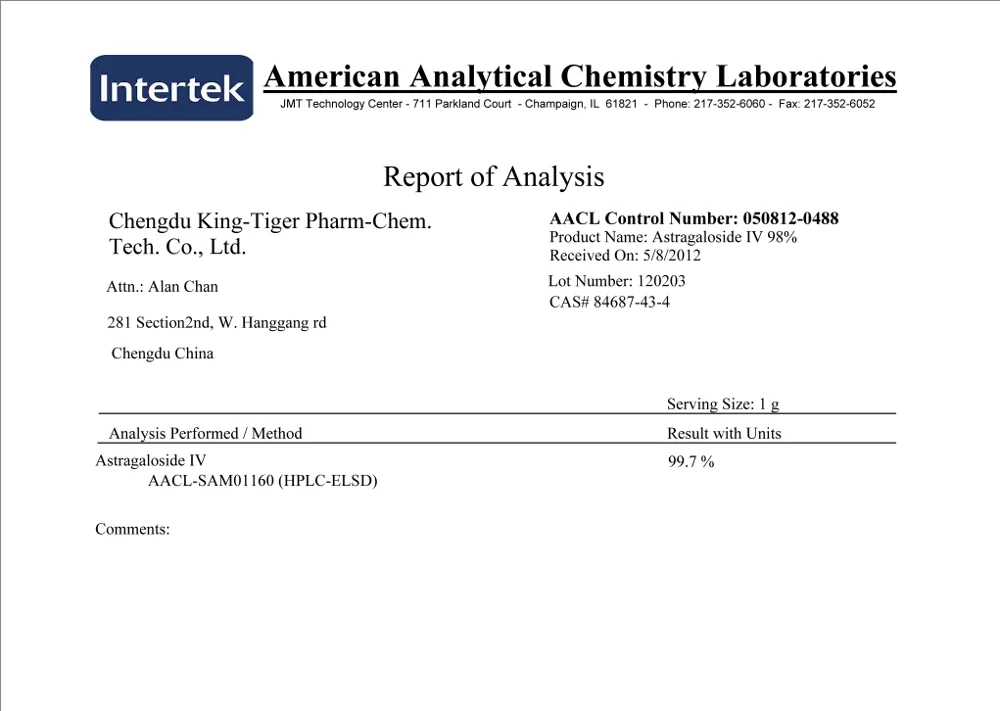 Astragalus Extract of Chengdu King-Tiger Manufacturer