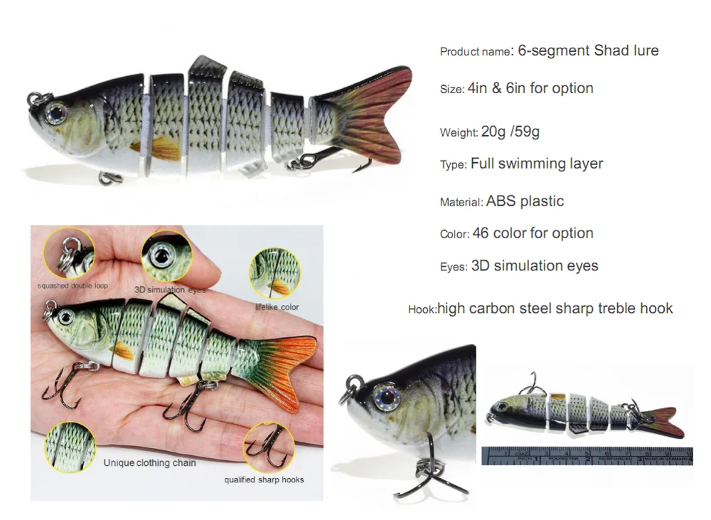 Wholesale Hard Fishing Tackle Lure 3 Segment Marlin Fish Lure Soft