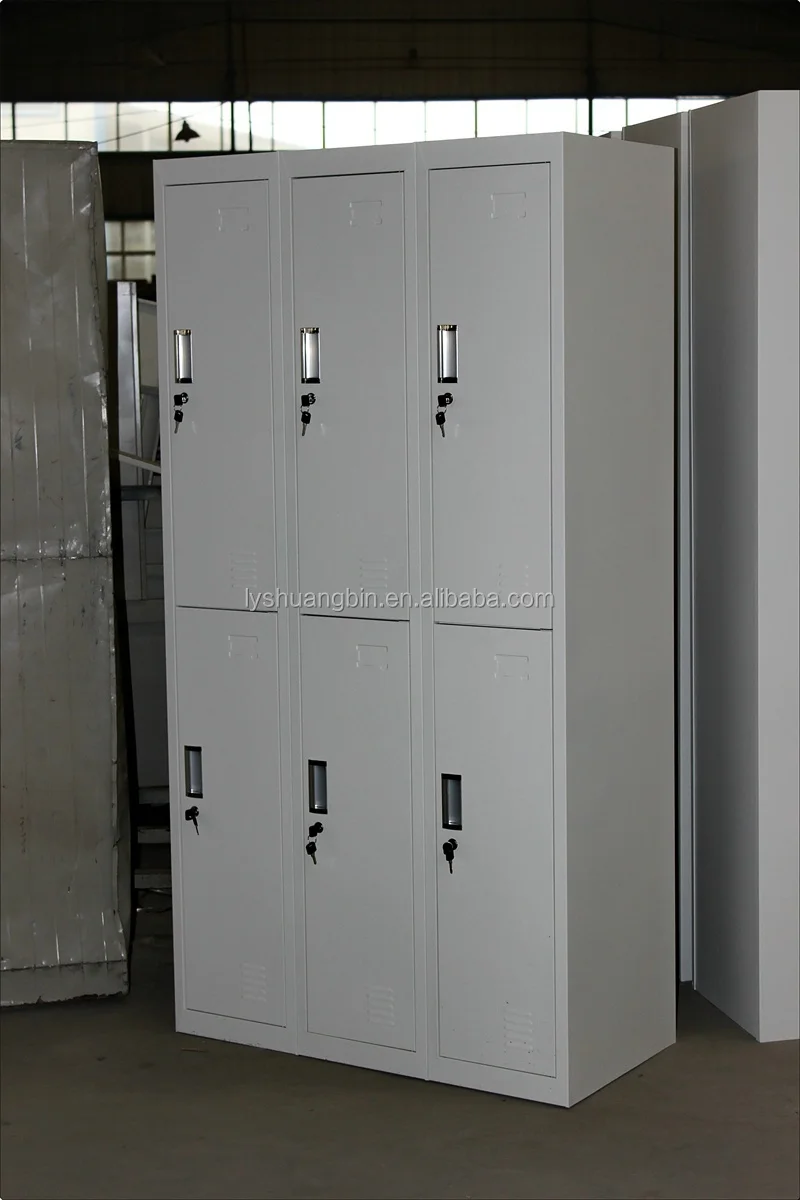 6 Compartment Steel Cheap Gym Metal Locker Steel Hostel Lockers Almira