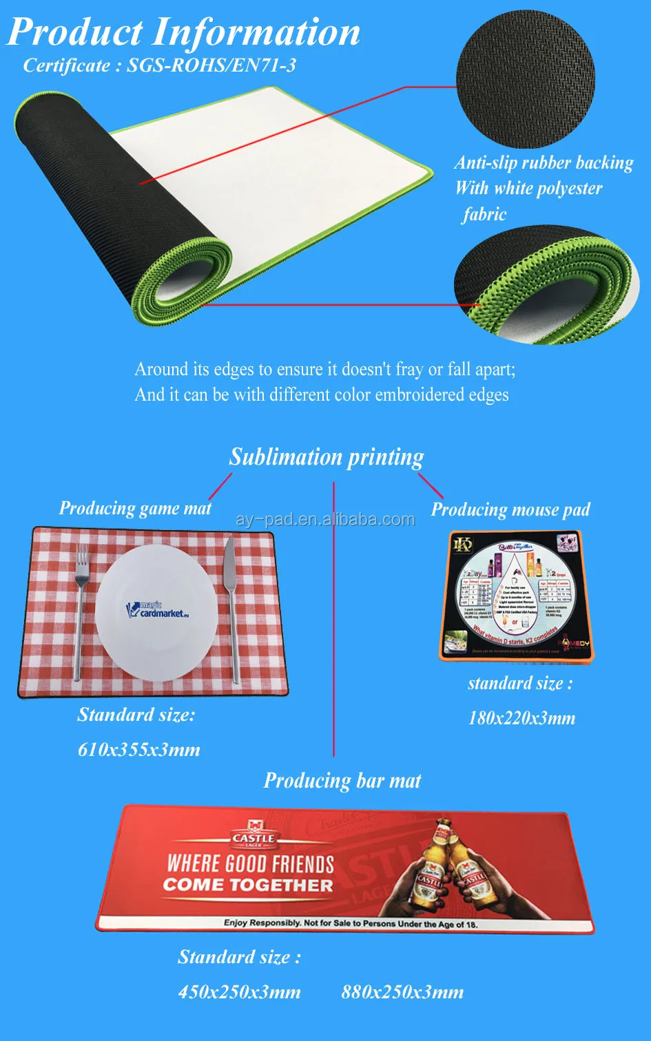 sublimation blanks mouse pad