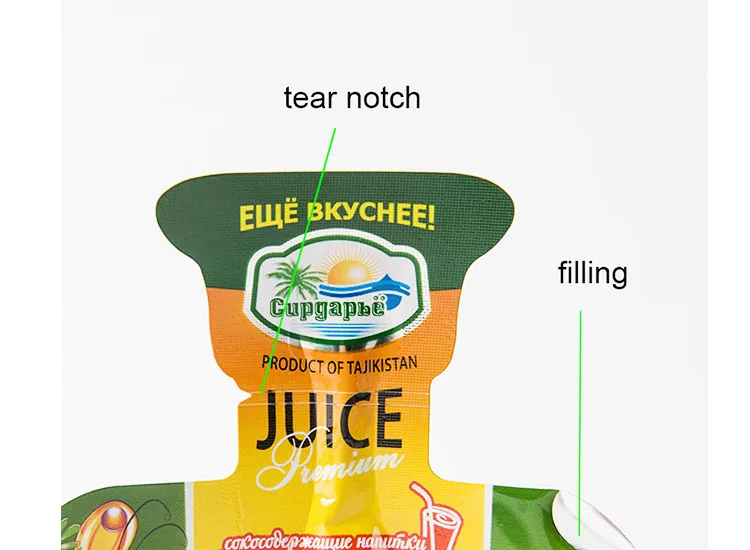 Customized Standing Juice Pouch With Straw Gravure Printing Plastic