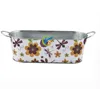 Printing oval galvanized metal decoration flowerpots of garden tools