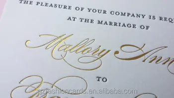 Script Gold Foil Printing Wedding Invitations Gold Foil Printing Wedding Invitations