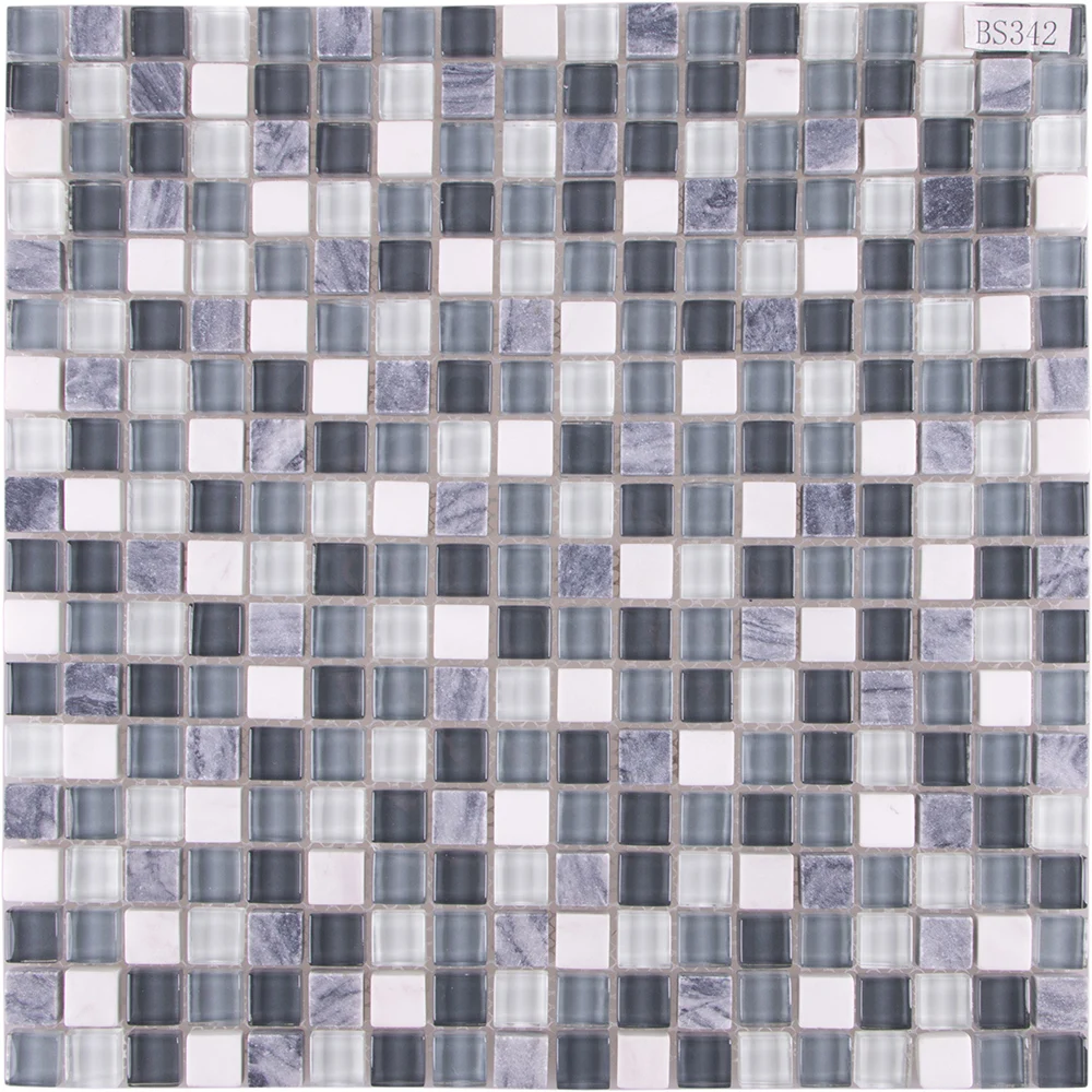 Italian handmade grey marble tile stone mozaic kitchen glass backsplash mosaic wall decor