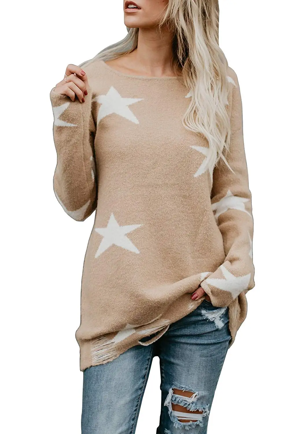 ripped star sweater