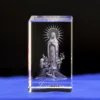 K9 transparent blank crystal Our Lady of Lourdes 3D laser crystal engraving cube religious gifts