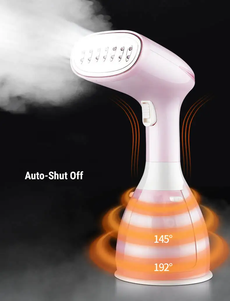 Fast Heat up and Auto Off Clothes Steamer with 280ML Capacity and Removable Brush for Home and Travel