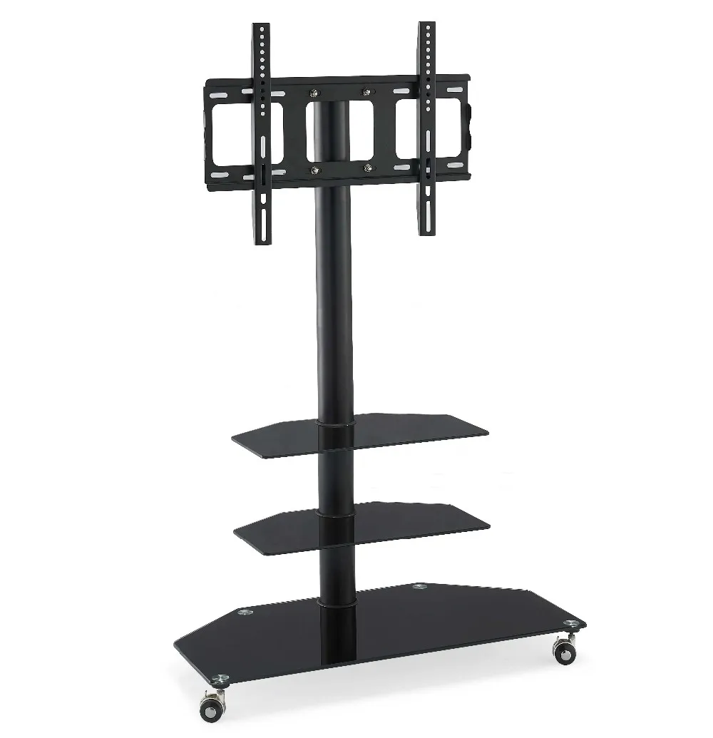 Modern Universal Glass Tv Stand With Wheels Wall Mount Tv Stand Living