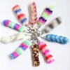 New Ladies gift rabbit fur long strip tail hanging cute bag key chain fake fluff False car plush ornaments accession