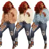 FM-Q174 Woman Fashion cardigan knitting patterns pink blue white short sweater coat