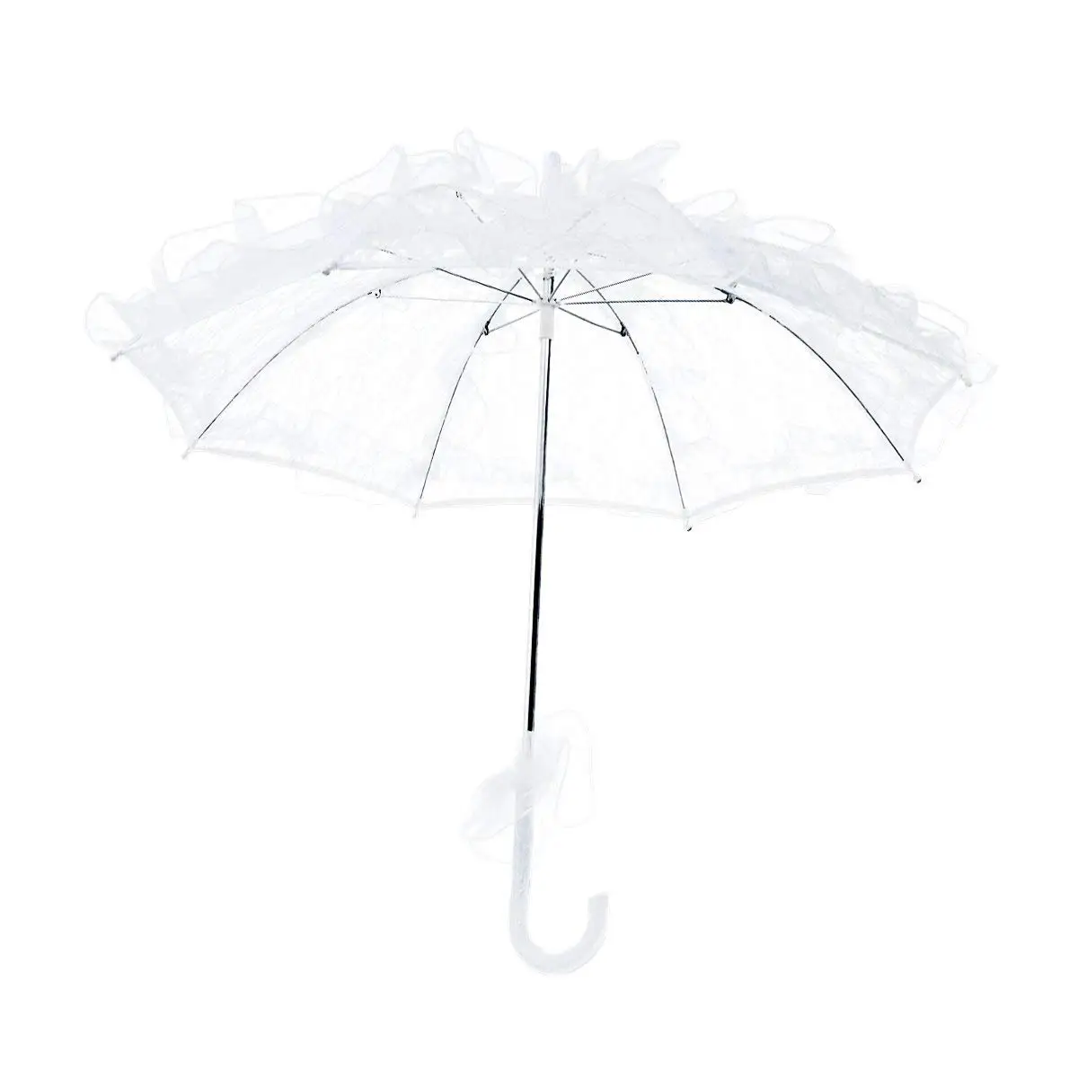 large white umbrella wedding