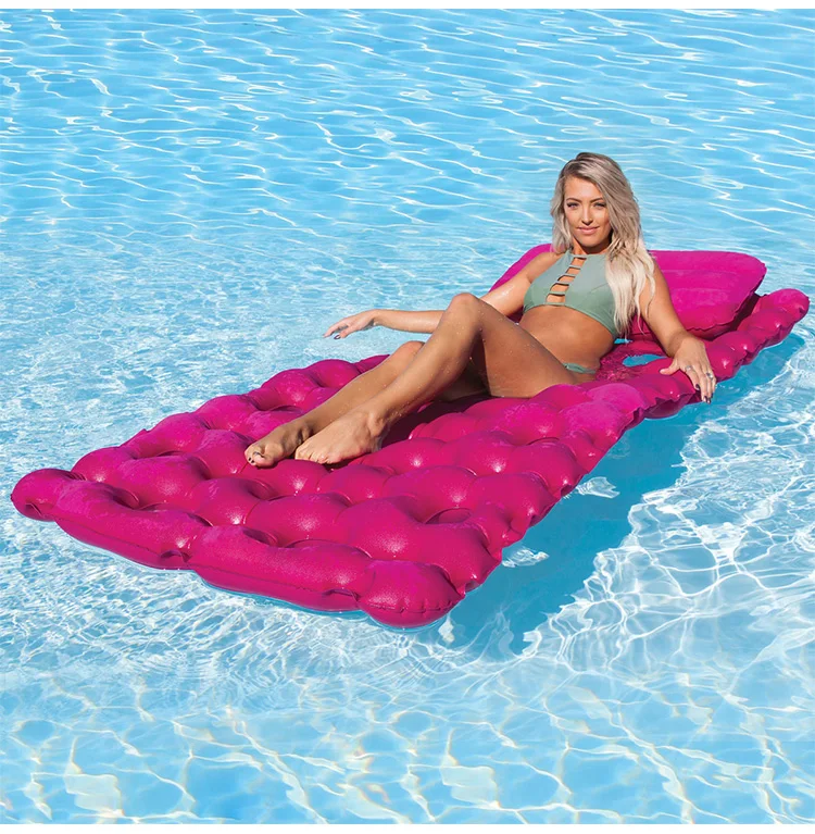Neon Inflatable Swimming Pool Lounger Lilo Sun Mattress Air Bed Beach Mat 