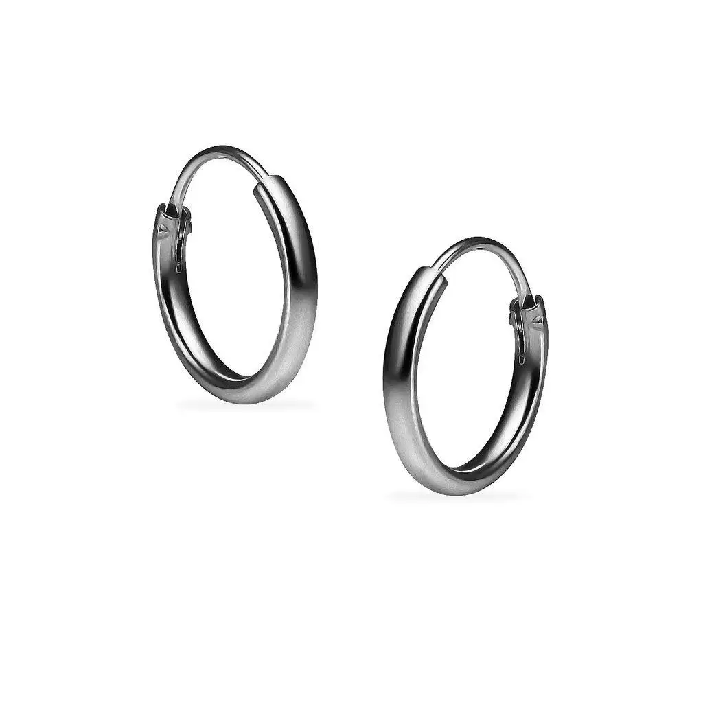 Small Black Hoop Earrings For Men Find Get Quotations Silverline Jewelry Sterling Silver Black Flashed Rhodium Finish Endless Round Uni Hoop Earrings Choose Your Size