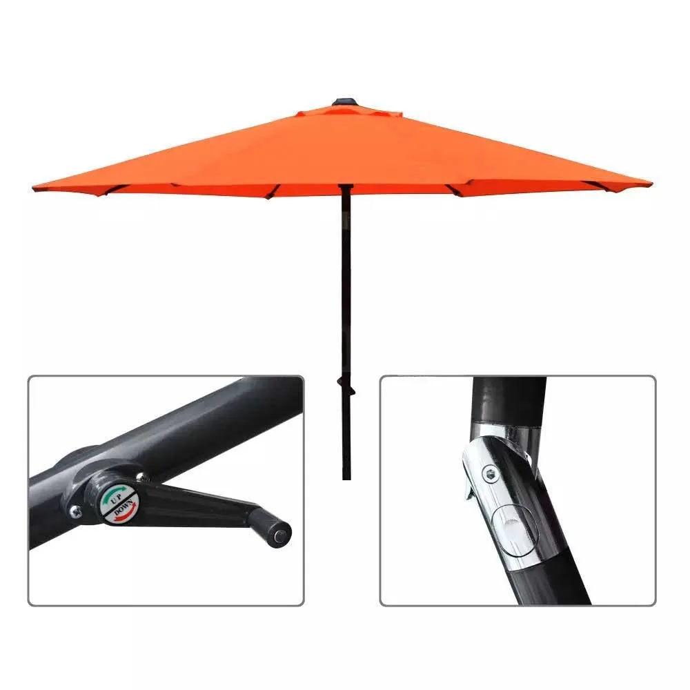 9 Ft Aluminum Orange Outdoor Table Patio Umbrella Market Yard Beach Crank Tilt Buy Orange Outdoor Umbrella Orange Market Umbrella Orange Table Umbrella Product On Alibaba Com