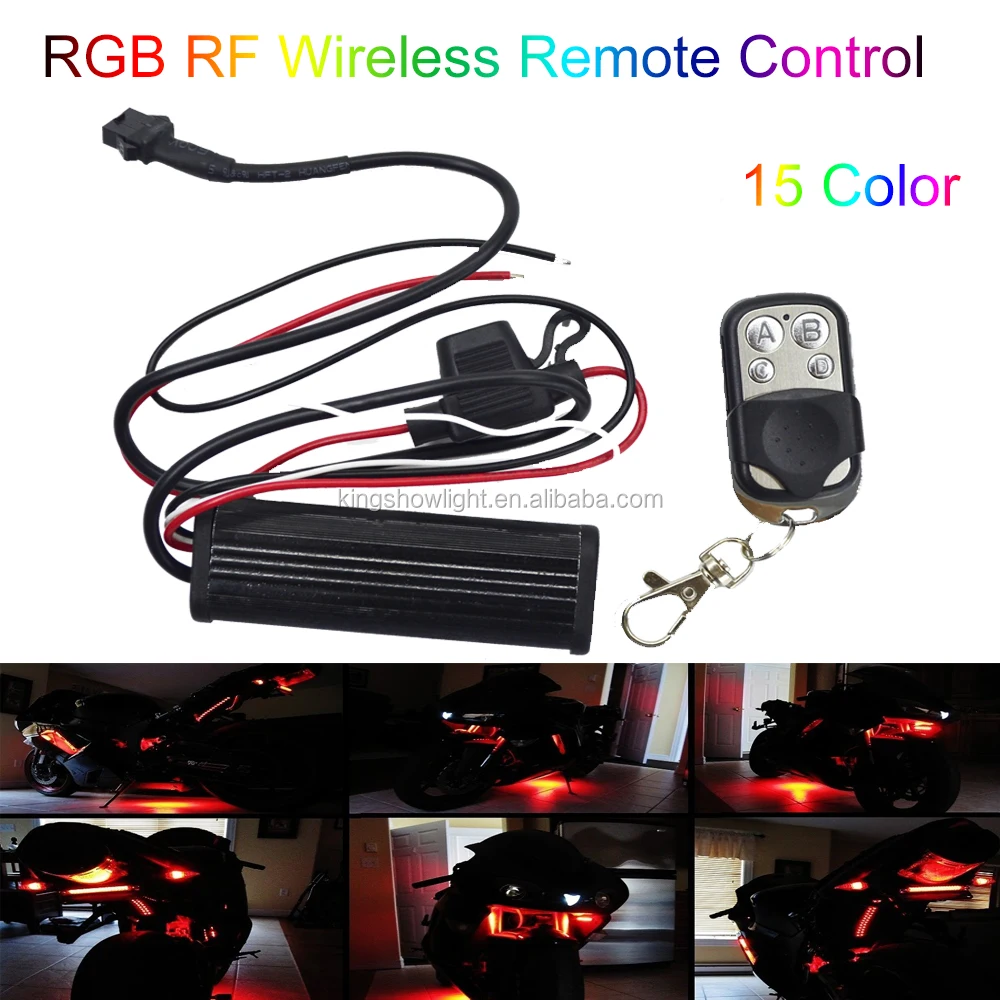 Kingshowstar - RGB Multi-Color Remote Controller For LED Motorcycle Lighting Light Strip RF controller 7