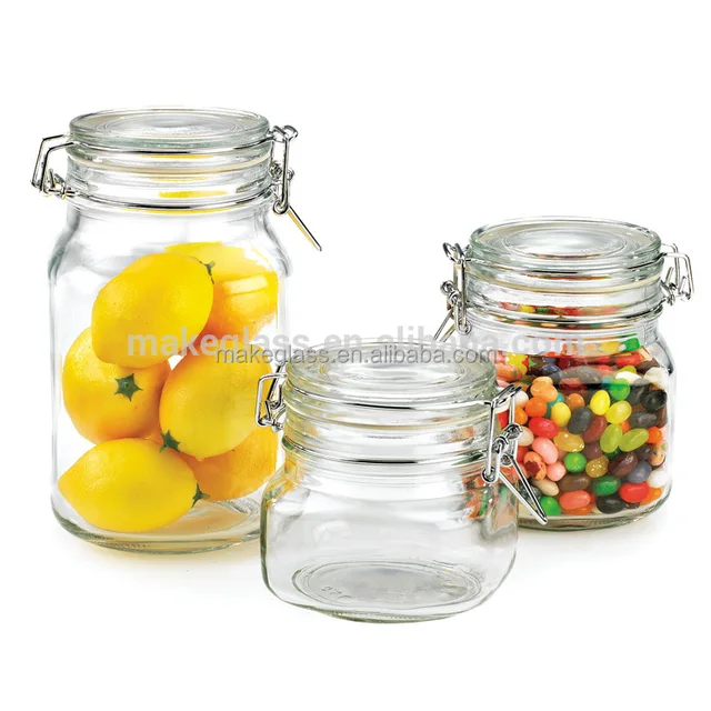 Airtight Glass Decorative Jar With Lid Food Storage Containers