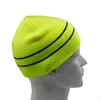 Winter Outdoor Activities Safety Hats Reflective Evening Runner's High Visibility Knitted Beanie Cap Winter Work Or Cold Store