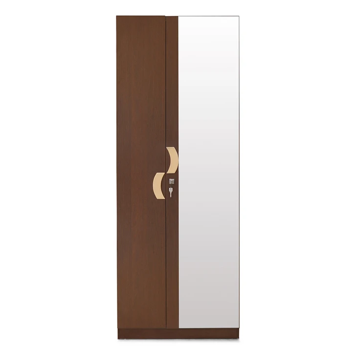 Direct factory customize 2 door wooden wardrobe with mirror door
