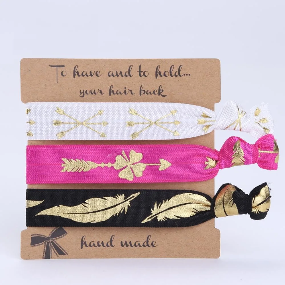 Custom Printed Fold Over Elastic Hair Tie 5/8" Foe Elastic Hair Band Custom Headwear Girls