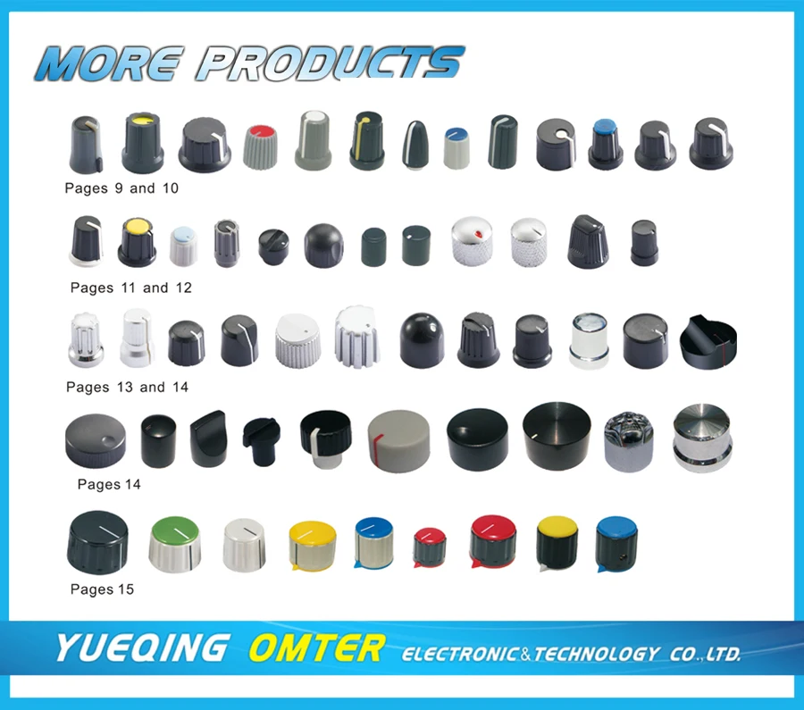 Potentiometer Knobs For 1/4 Inch Pot Knob Plastic Control Knobs Silver