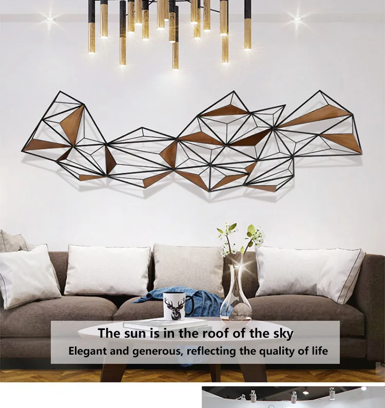 Handmade Abstract Geometric Shape Metal Wall Decor Sculpture For Home