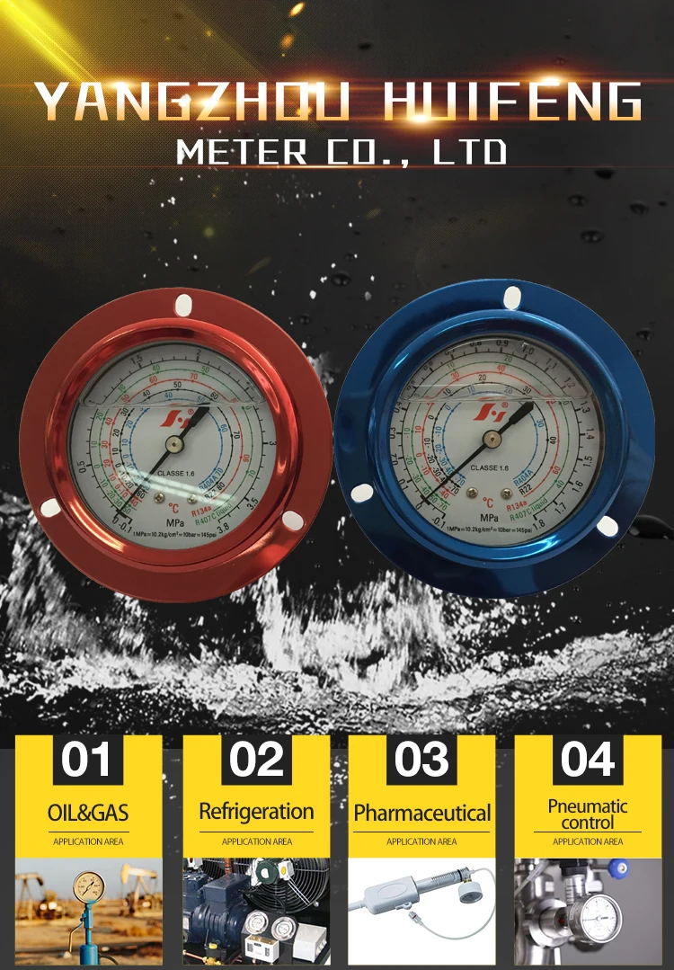 Compound Gauge Type Of Casing B Type Round Rim Type,Glycerine Filled Refrigeration Manometer