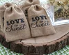 Rustic Favor Bags Burlap Primitive Wedding Shower Love is Sweet Jute Favor Bags