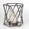 metal craft metal wire wrought iron glass cylinder cover geometric candle holder