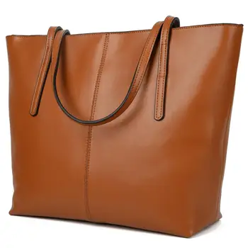 leather work tote with zipper