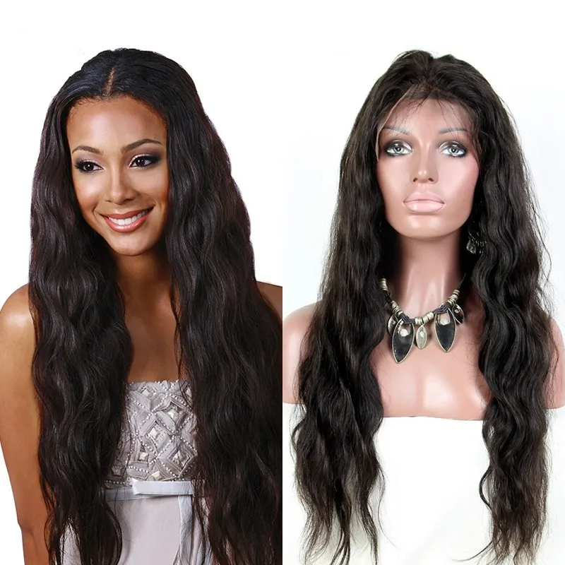 Overnight Delivery Natural Wave Human Hair Full Lace Wig With Baby Hair